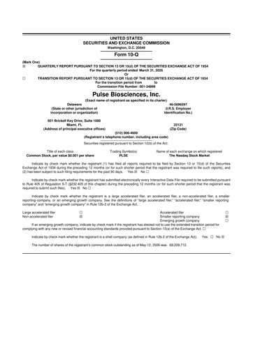 Thumbnail Pulse Biosciences
 10-Q Quarterly Report FY 