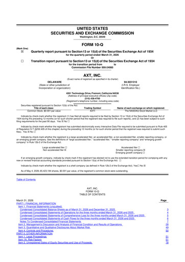 Thumbnail AXT Inc
 10-Q Quarterly Report FY2026 
