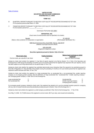 Thumbnail ReposiTrak 10-Q Quarterly Report FY 
