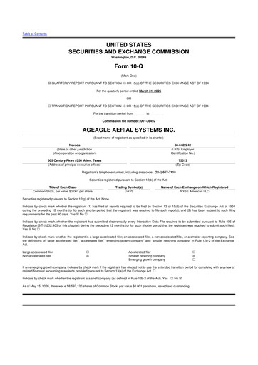 Thumbnail AgEagle Aerial Systems
 10-Q Quarterly Report FY2026 