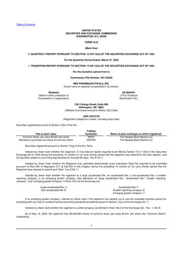 Thumbnail NRx Pharmaceuticals 10-Q Quarterly Report FY 