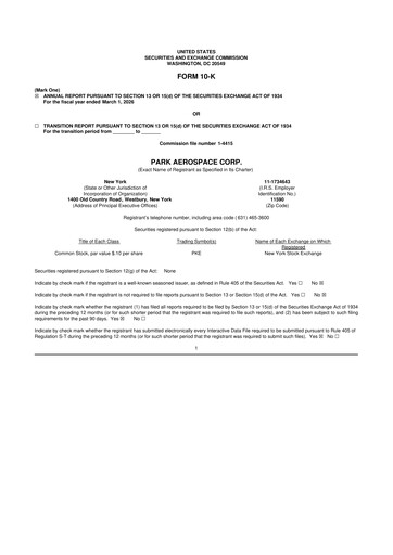 Thumbnail Park Aerospace 10-K Annual Report 2026