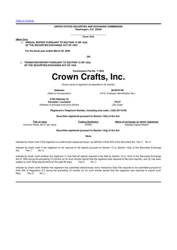 Vorschaubild Crown Crafts 10-K Jahresbericht 2026
