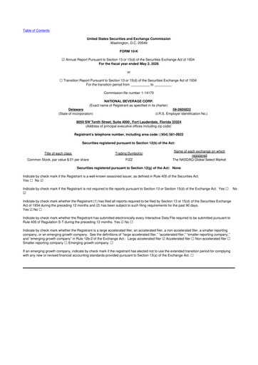 Thumbnail National Beverage
 10-K Annual Report 2026