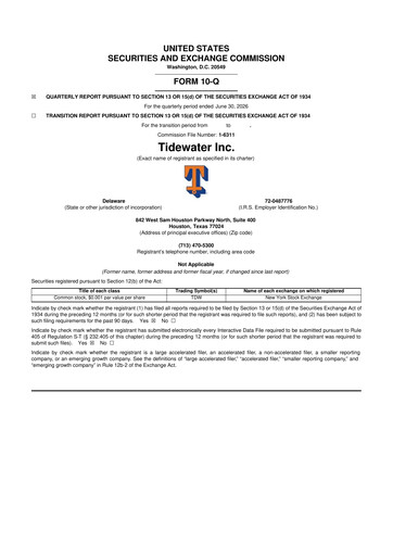 Vorschaubild Tidewater 10-Q Quartalsbericht 2026 