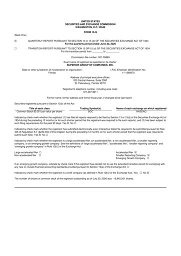 Vorschaubild Superior Group of Companies 10-Q Quartalsbericht 2026 