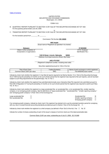 Thumbnail NRC Health
 10-Q Quarterly Report FY2026 