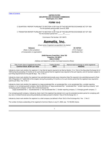 Thumbnail Aemetis 10-Q Quarterly Report FY2026 