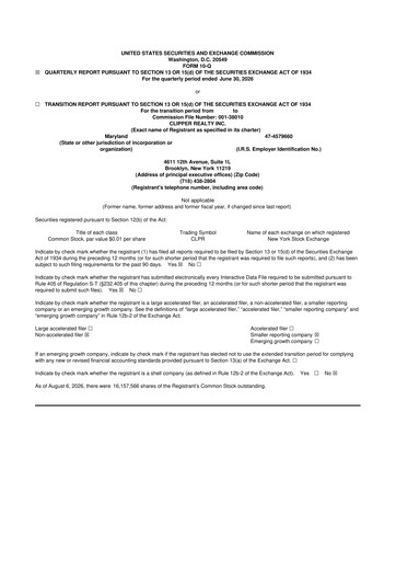 Thumbnail Clipper Realty 10-Q Quarterly Report FY2026 