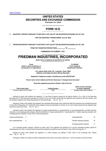 Thumbnail Friedman Industries 10-Q Quarterly Report FY2027 