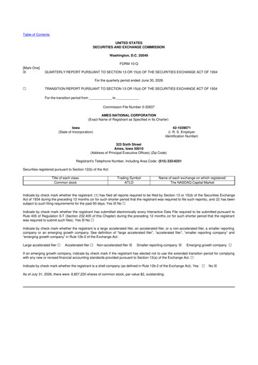 Thumbnail Ames National Corp. 10-Q Quarterly Report FY2026 