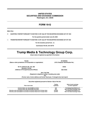 Miniature Trump Media & Technology Group 10-Q Rapport trimestriel 2026 