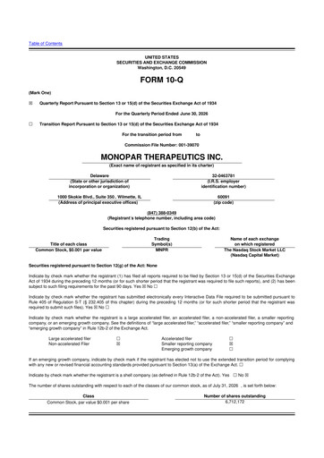 Thumbnail Monopar Therapeutics 10-Q Quarterly Report FY2026 