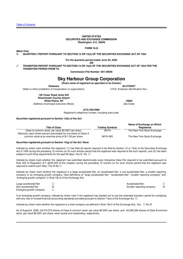 Vorschaubild Sky Harbour Group 10-Q Quartalsbericht 2026 