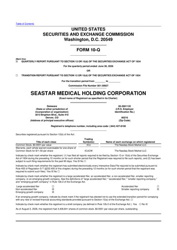 Miniature SeaStar Medical  10-Q Rapport trimestriel 2026 