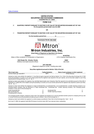 Vorschaubild M-tron Industries 10-Q Quartalsbericht 2026 