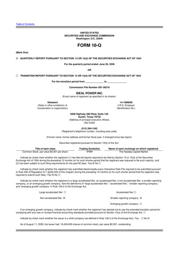Miniature Ideal Power 10-Q Rapport trimestriel 2026 
