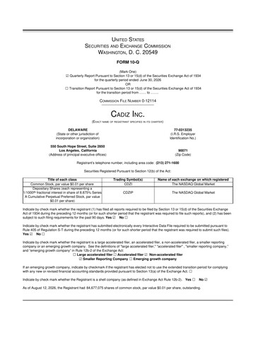Miniature Cadiz Inc. 10-Q Rapport trimestriel 2026 