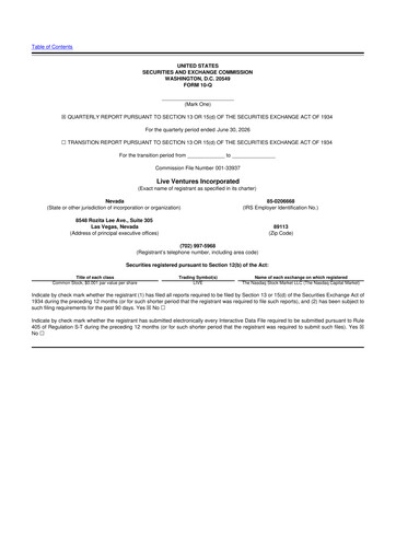 Vorschaubild Live Ventures 10-Q Quartalsbericht 2026 