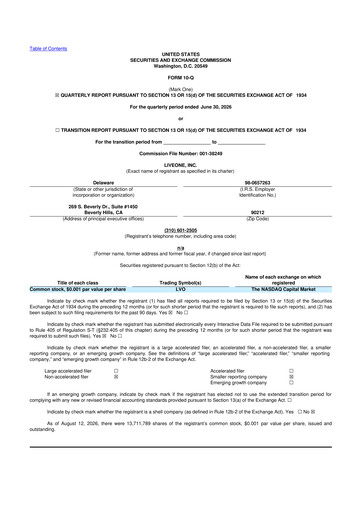 Vorschaubild LiveOne 10-Q Quartalsbericht 2027 