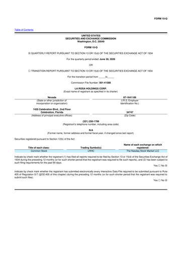 Thumbnail La Rosa Holdings 10-Q Quarterly Report FY2026 Q2