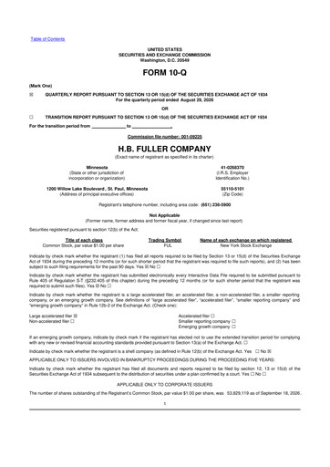 Thumbnail H.B. Fuller
 10-Q Quarterly Report FY2026 Q3