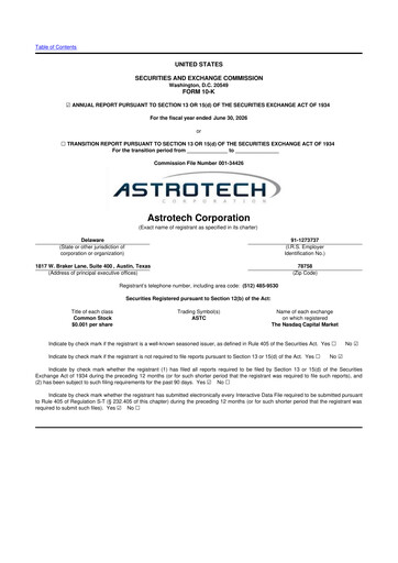 Miniature Astrotech 10-K Rapport annuel 2026