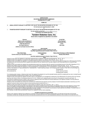 Thumbnail Tandem Diabetes Care
 10-K Annual Report 2025
