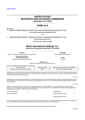Thumbnail MIAX (Miami International Holdings) 10-Q Quarterly Report FY2025 