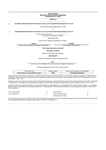 Vorschaubild Travere Therapeutics 10-Q Quartalsbericht 2020 