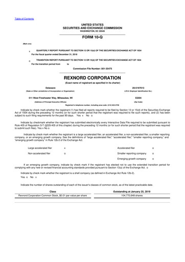 Thumbnail Zurn Elkay Water Solutions 10-Q Quarterly Report FY2019 