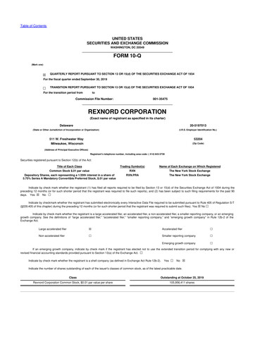 Thumbnail Zurn Elkay Water Solutions 10-Q Quarterly Report FY2020 