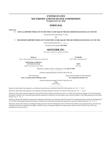 Thumbnail MongoDB 10-K Annual Report 2019