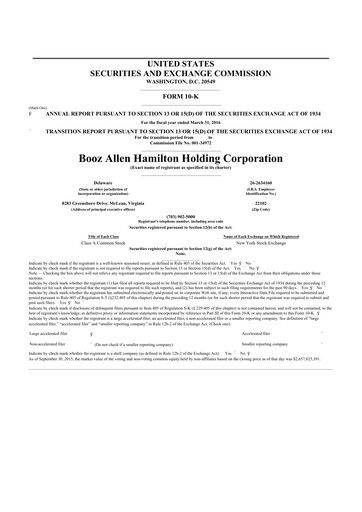 Thumbnail Booz Allen Hamilton
 10-K Annual Report 2016