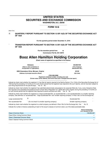 Thumbnail Booz Allen Hamilton
 10-Q Quarterly Report FY2017 