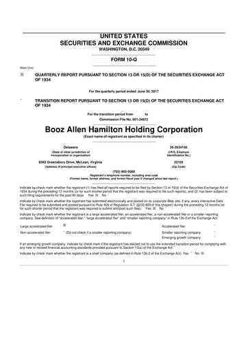 Thumbnail Booz Allen Hamilton
 10-Q Quarterly Report FY2018 