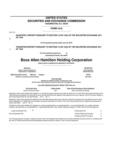 Thumbnail Booz Allen Hamilton
 10-Q Quarterly Report FY2020 