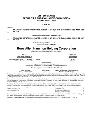 Thumbnail Booz Allen Hamilton
 10-Q Quarterly Report FY2021 