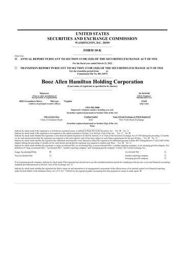 Thumbnail Booz Allen Hamilton
 10-K Annual Report 2022