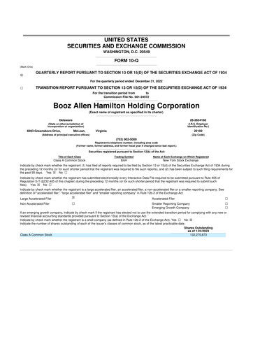 Thumbnail Booz Allen Hamilton
 10-Q Quarterly Report FY2023 