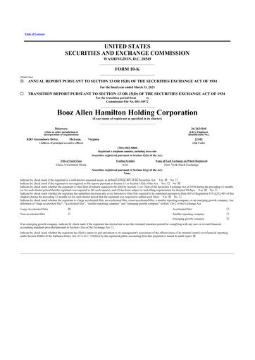 Thumbnail Booz Allen Hamilton
 10-K Annual Report 2025