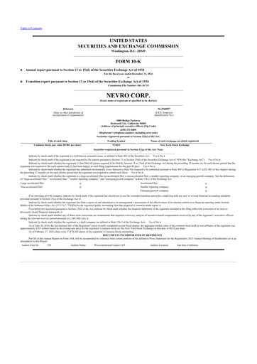 Thumbnail Nevro
 10-K Annual Report 2024