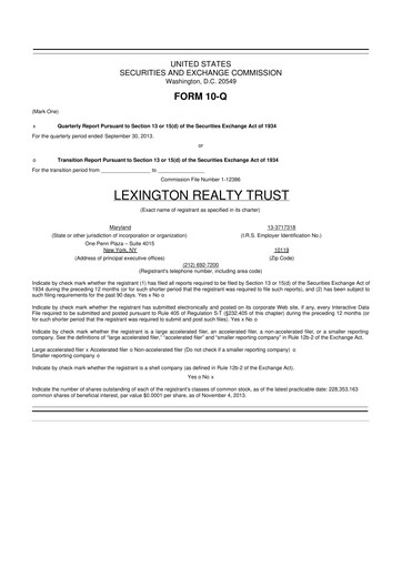Thumbnail LXP Industrial Trust 10-Q Quarterly Report FY2013 