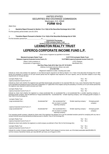 Thumbnail LXP Industrial Trust 10-Q Quarterly Report FY 