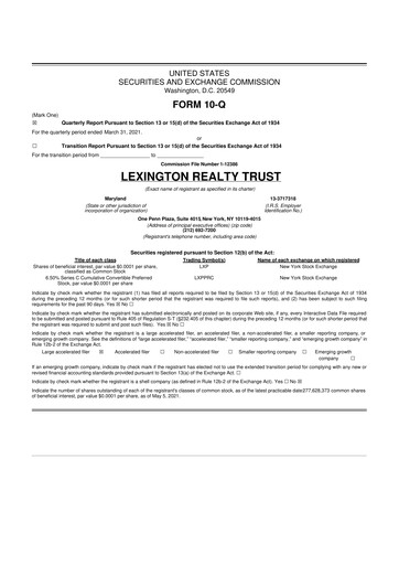 Thumbnail LXP Industrial Trust 10-Q Quarterly Report FY2021 