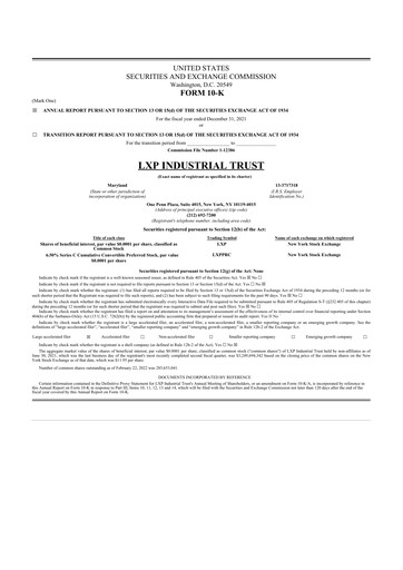 Thumbnail LXP Industrial Trust 10-K Annual Report 2021