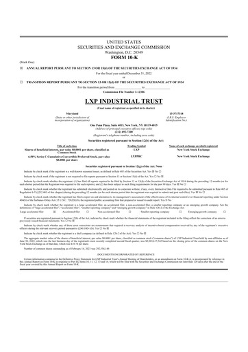 Thumbnail LXP Industrial Trust 10-K Annual Report 2022