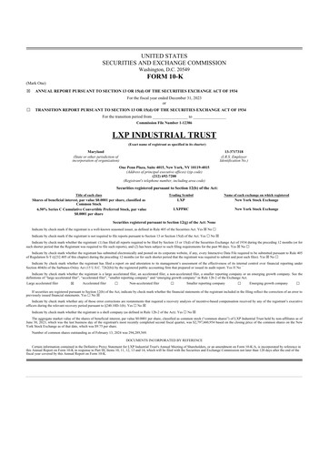 Thumbnail LXP Industrial Trust 10-K Annual Report 2023