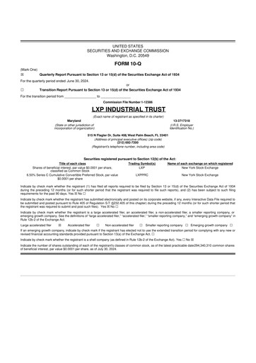 Thumbnail LXP Industrial Trust 10-Q Quarterly Report FY2024 