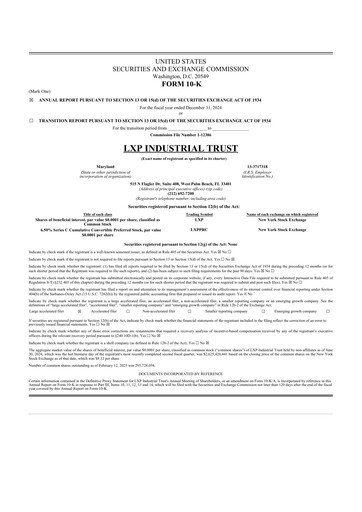 Thumbnail LXP Industrial Trust 10-K Annual Report 2024